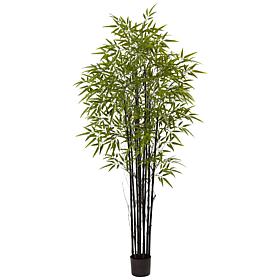 Nearly Natural 6 ft. UV Resistant 9-Stalk Black Bamboo Tree
