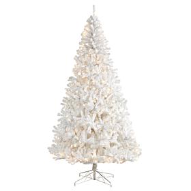 Nearly Natural 9 Ft. White Christmas Tree with 650 LED Lights