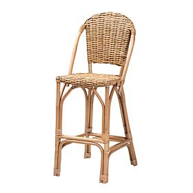 Neola Tropical Rattan Bar Stool 18"W x 22"D x 44.5"H