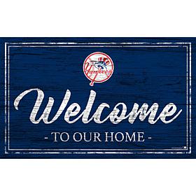 New York Yankees Team Color Welcome Sign - 11x19"