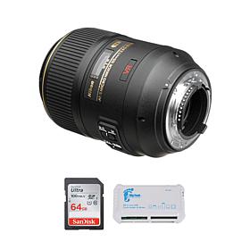 Nikon Micro-NIKKOR 105mm f/2.8G IF-ED Lens Bundle w/SD Card & Reader