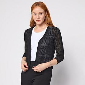 Nina Leonard 3/4 Sleeve Sweater Knit Bolero Top