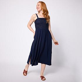 Nina Leonard Adjustable Strap Midi Dress