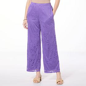 Nina Leonard Burnout Knit Pull-On Pant