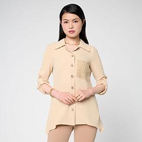 Nina Leonard Collared Button Front Top