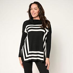 Nina Leonard Cowl Neck Pullover Boxy Sweater