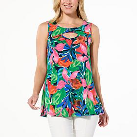 Nina Leonard Envelope Neckline Float Tank Top 