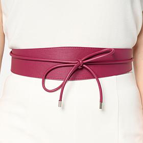 Nina Leonard Faux Leather Obi Wrap Belt
