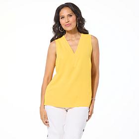 Nina Leonard Layered V-Neck Float Tank Top