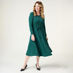 Nina Leonard Lurex Sylvia Sash Dress