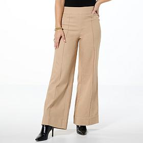 Nina Leonard Pull-On Denim Wide Leg Pant