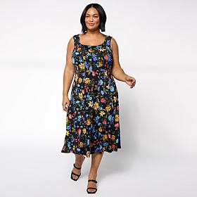 Nina Leonard Sleeveless Scoop-Neck A-Line Dress