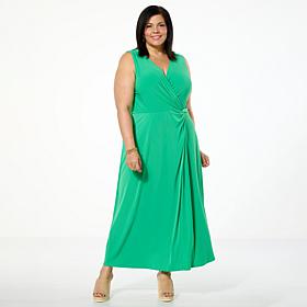 Nina Leonard Sleeveless Side Twist Maxi Dress