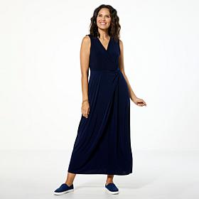 Nina Leonard Sleeveless Side Twist Maxi Dress