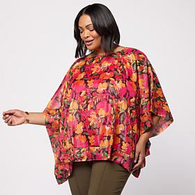 Nina Leonard Sparkle Printed Kimono Top