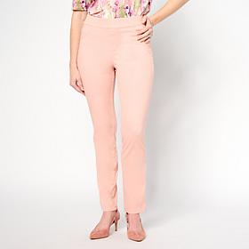Nina Leonard Stretch Denim Knit Pull-On Narrow-Leg Pant
