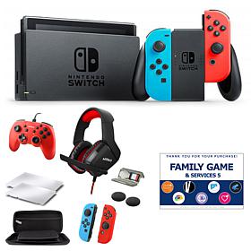 Nintendo Switch in Neon with Accessory Kit and Voucher