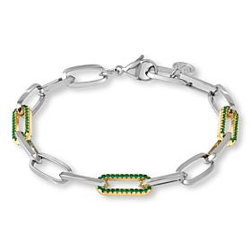 Nomination Italy Gemstone Accent Two-Tone Paperclip Link Bracelet