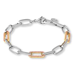 Nomination Italy Gemstone Accent Two-Tone Paperclip Link Bracelet