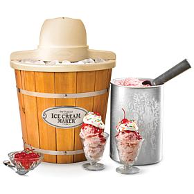 Nostalgia 4-Quart Electric Wood Bucket Ice Cream Maker
