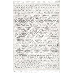 nuLOOM  5' 3" x 7' 7" Ansley Moroccan Lattice Tassel Area Rug
