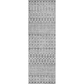 nuLOOM Moroccan Blythe Area Rug - 2' 8" x 8' Dark Gray