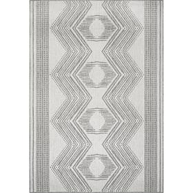 nuLOOM Ranya Tribal Indoor/Outdoor Area Rug 4' x 6' Light Gray