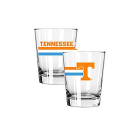 Official College Big Stripes 15 oz. Double Old Fashion 2pk - Tennessee