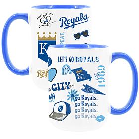 Official MLB 15oz Loco Design Inner Color Mug 2pk - Kansas City Royals