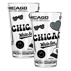 Official MLB 16 oz. Loco Design Pint Glass 2-Pack - Chicago White Sox