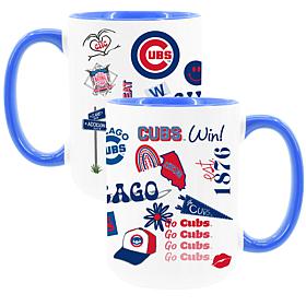 Official MLB 2-Pack 15oz Inner Color Mugs