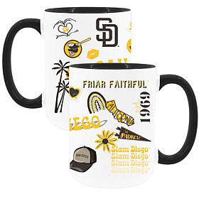 Official MLB 2-Pack 15oz Inner Color Mugs Padres