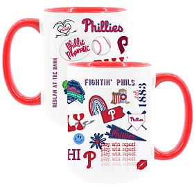 Official MLB 2-Pack 15oz Inner Color Mugs Phillies