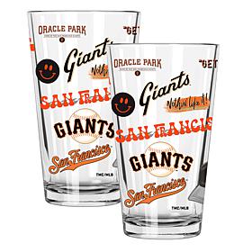 Official MLB 2-Pack 16oz Stainless Steel Pint Glasses Giants