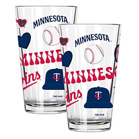 Official MLB 2-Pack 16oz Stainless Steel Pint Glasses Minnesota