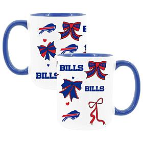 Official NFL 15 oz. Bow-Design Coffee Mug 2-pack - Buffalo Bills