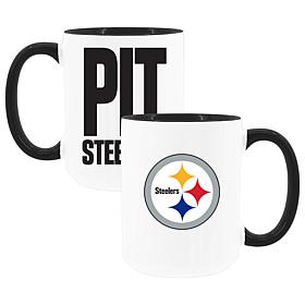 Official NFL TRI Team Code 15 oz. Mug 2-pack - Pittsburgh Steelers