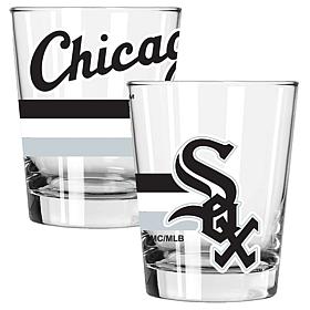 Officially Licensed MLB 15 oz. Old Fashioned Glass 2-pack - White Sox