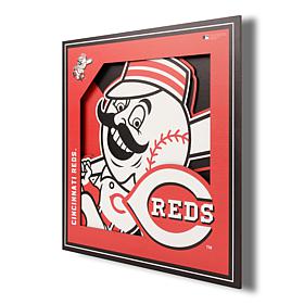 Officially Licensed MLB 3D Logo Series 12x12 Wall Art-Cincinnati Reds 