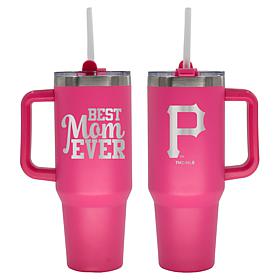 Officially-Licensed MLB  40oz Best Mom Ever Pink Tumbler, Pirates
