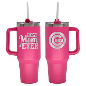 Officially-Licensed MLB  40oz Best Mom Ever Pink Tumbler, Chicago Cubs