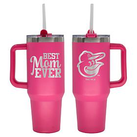 Officially-Licensed MLB  40oz Best Mom Ever Pink Tumbler, Orioles