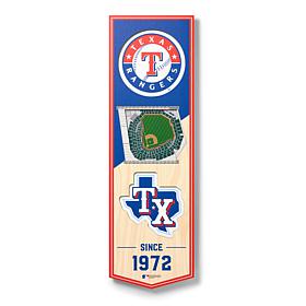 Officially Licensed MLB 6" x 19" 3-D Stadium Banner - Texas Rangers 