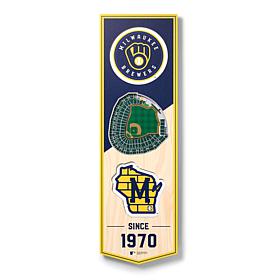 Officially Licensed MLB 6" x 19" 3D Stadium Banner - Milwaukee Brewers