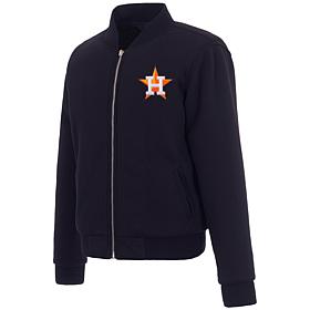 Officially Licensed MLB Astros Ladies Jacket w Fleece & Nylon Sides