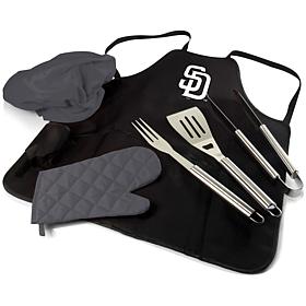 Officially Licensed MLB BBQ Apron Tote Pro Grill Set - San Diego
