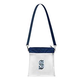 Officially Licensed MLB Clear Satchelette Bag with 3D Logo - Mariners