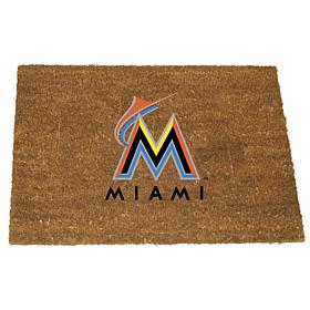 Officially Licensed MLB Colored Logo Door Mat - Marlins