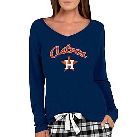 Officially Licensed MLB Ladies Marathon Long Sleeve Top - Astros