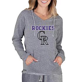 Officially Licensed MLB Mainstream Ladies L/S Hooded Top - Rockies